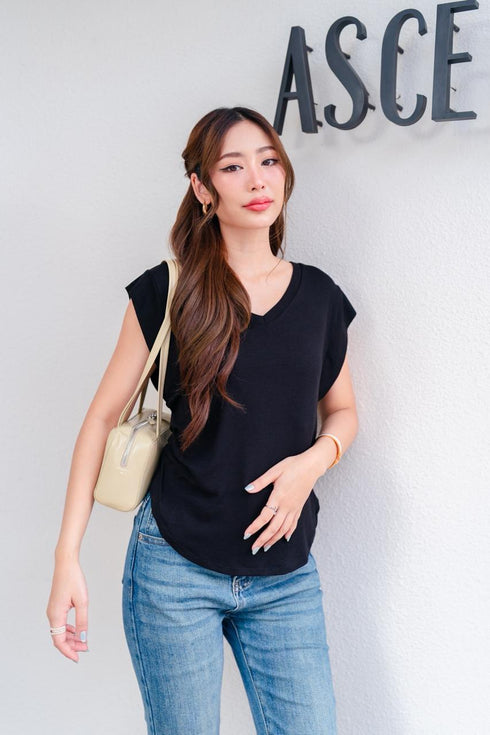 V-Neck Half Sleeves Free Size Tops